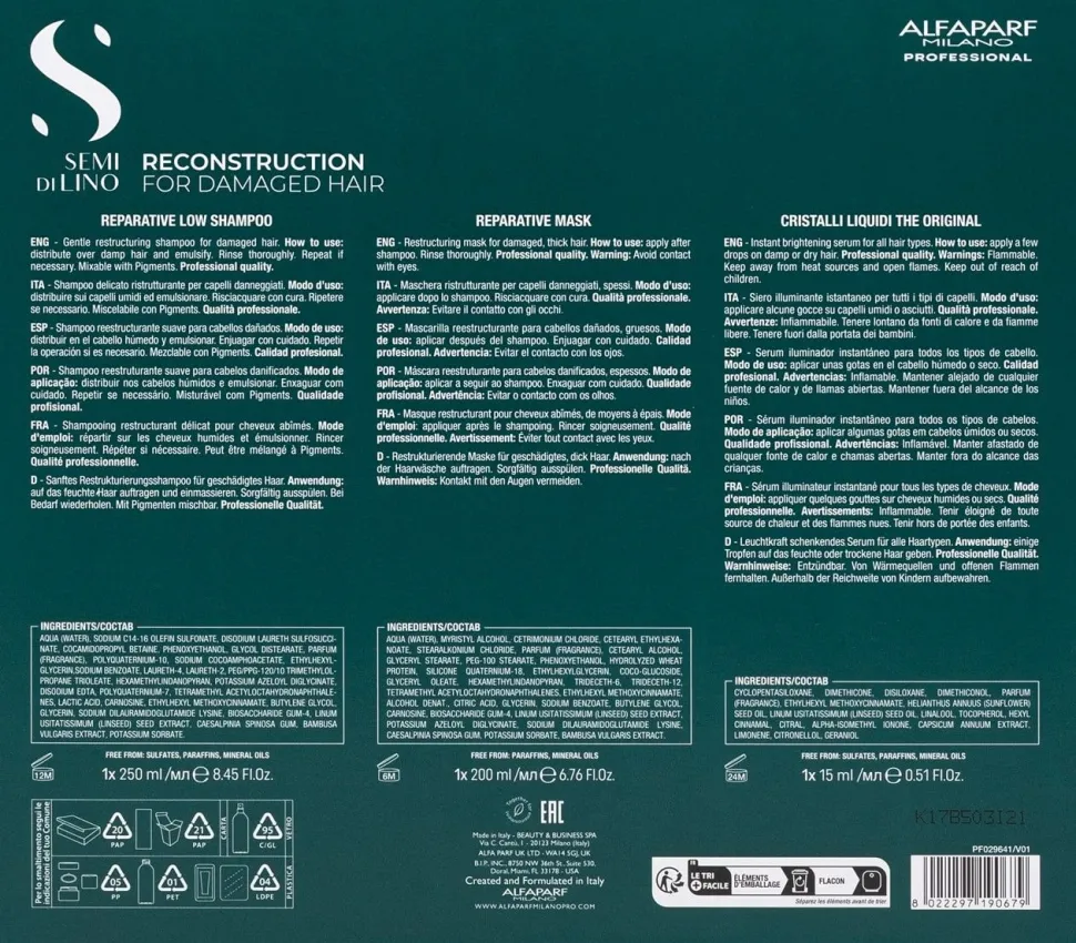 Alfaparf Milano Holiday Kit Semi di Lino Reconstruction 465 ml