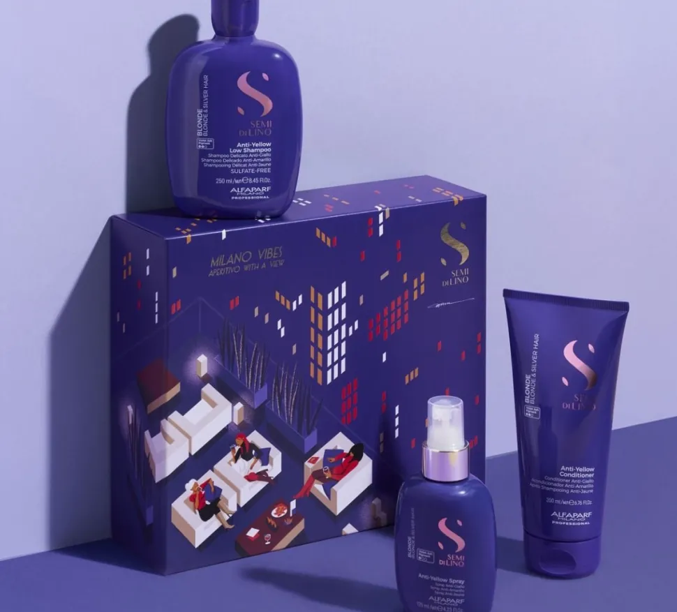 Alfaparf Milano Holiday Kit Set Semi di Lino Blonde 465 ml