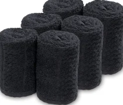 Barburys Cotton Towels Black 20x70 cm - 6 pcs