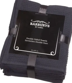 Barburys Double Sided Towels Black 50x80 cm - 6 pcs