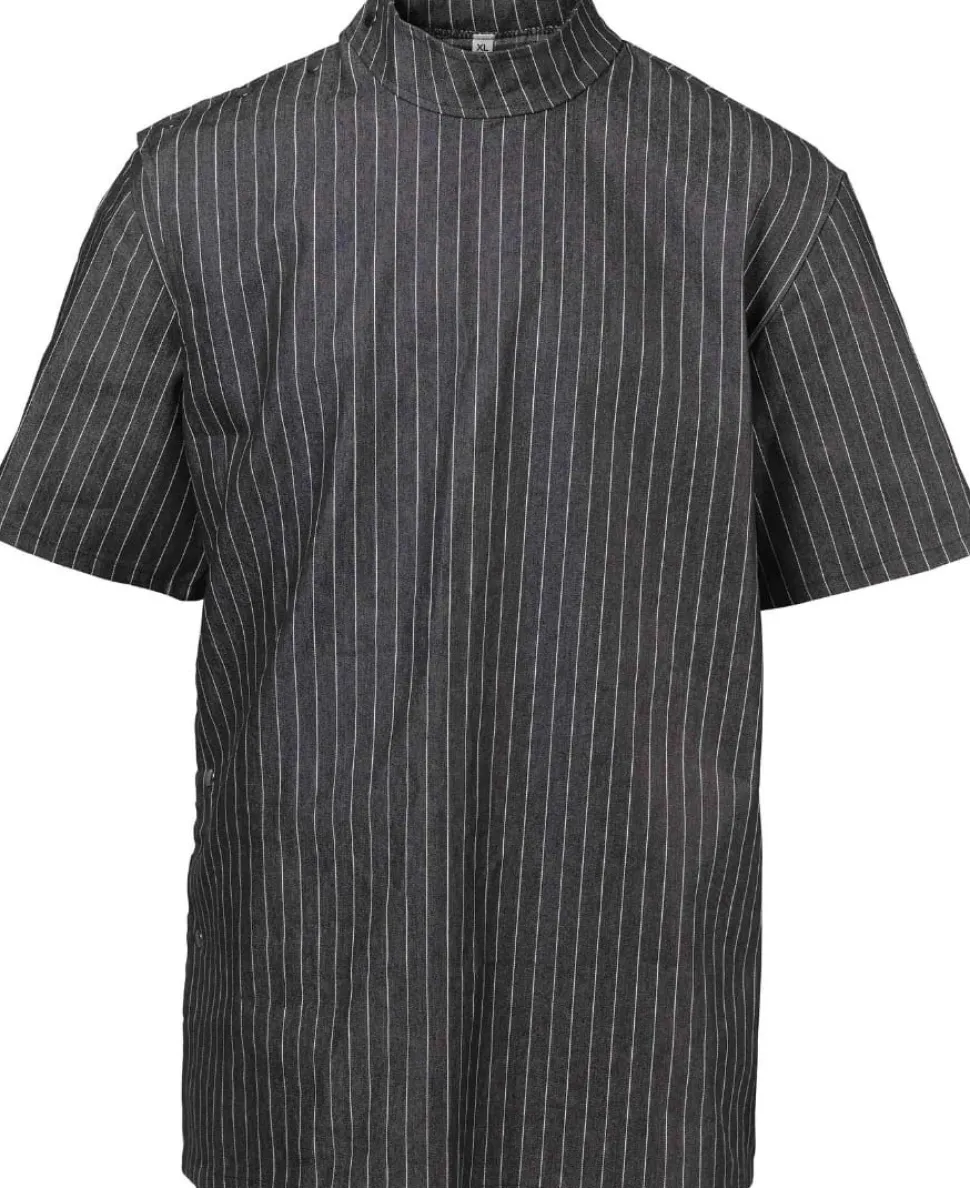 Black Pinstriped Barber Jacket Medium