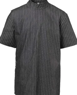 Black Pinstriped Barber Jacket Extra Large