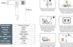 COCCO Air Ionic Dryer 1600 Watt