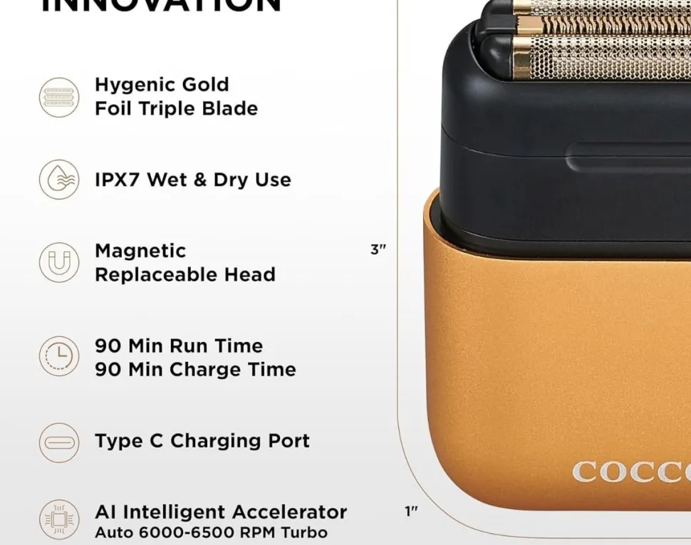COCCO Impacto Micro Wet - Dry Shaver Gold