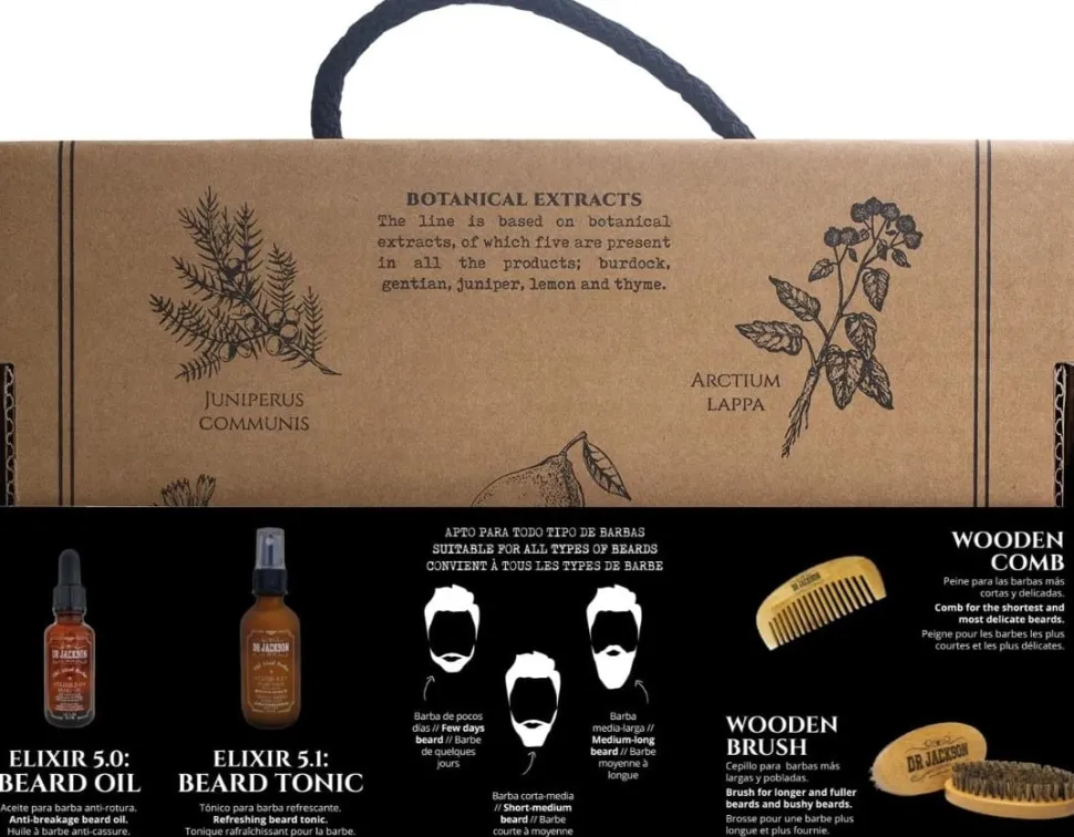 Dr. Jackson The Complete Beard Kit Oil+Tonic+Brush+Comb