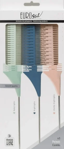 Eurostil - Set Of 3 Combs For Highlights