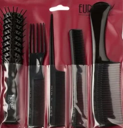 Eurostil - Sæt 4 Kamme Professional, Sort