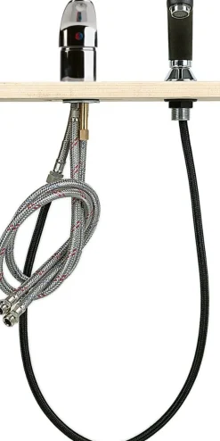 Eurostil Chromed Mixing Tap + Handshower Black