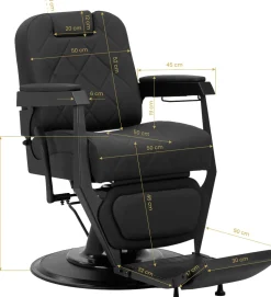 Gabbiano Barber Chair Bruno Black & Black Frame