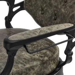 Gabbiano Barber Chair President Old Leather Green