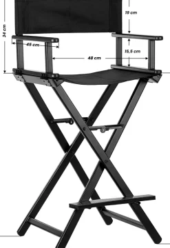 Gabbiano Black Aluminum Make Up Chair