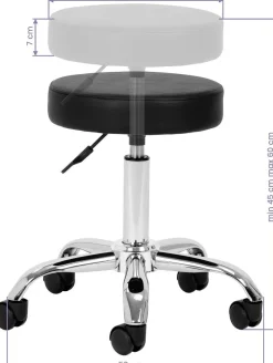 Gabbiano Cosmetic Stool AM-310 Black