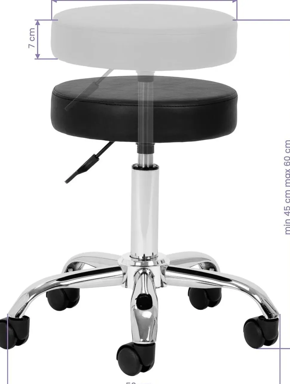Gabbiano Cosmetic Stool AM-310 Black