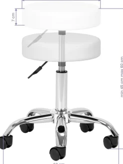 Gabbiano Cosmetic Stool AM-310 White