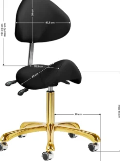Gabbiano Cosmetic Stool Giovanni Black Gold