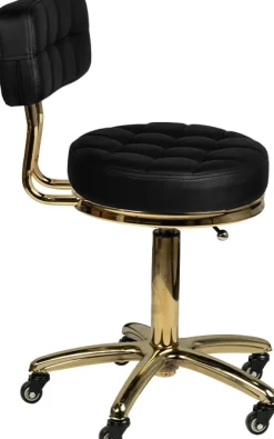 Gabbiano Cosmetic Stool Gold Black