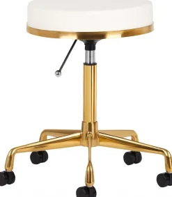 Gabbiano Cosmetic Stool White Gold