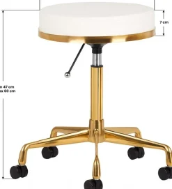 Gabbiano Cosmetic Stool White Gold
