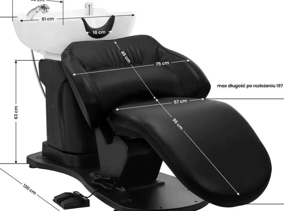 Gabbiano Electric Hairdressing Wash Unit Trycho Black