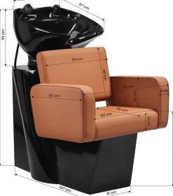 Gabbiano Hair Wash Unit Bilbao - Brown