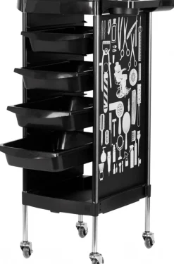 Gabbiano Hairdresser Trolley Black Graphics