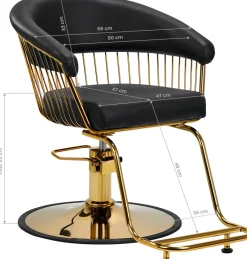 Gabbiano Hairdressing Chair Lile Gold Black