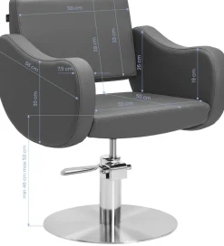 Gabbiano Hairdressing Chair Sewilla Gray Inox Base