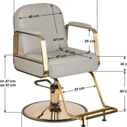 Gabbiano Hairdressing Chair Acri Gold - Beige