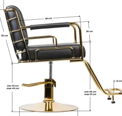 Gabbiano Hairdressing Chair Prato Gold Black