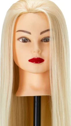 Gabbiano Hairdressing Training Head Synthetic Blond Length 55 cm