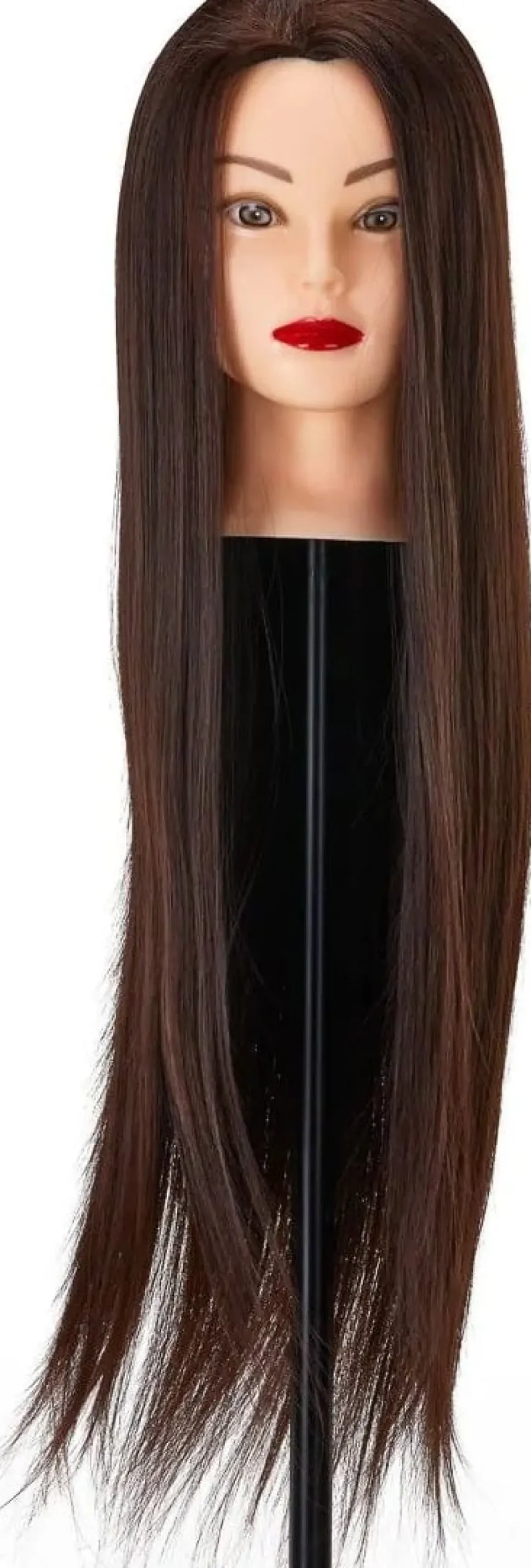 Gabbiano Hairdressing Training Head Synthetic Brown Length 55 cm