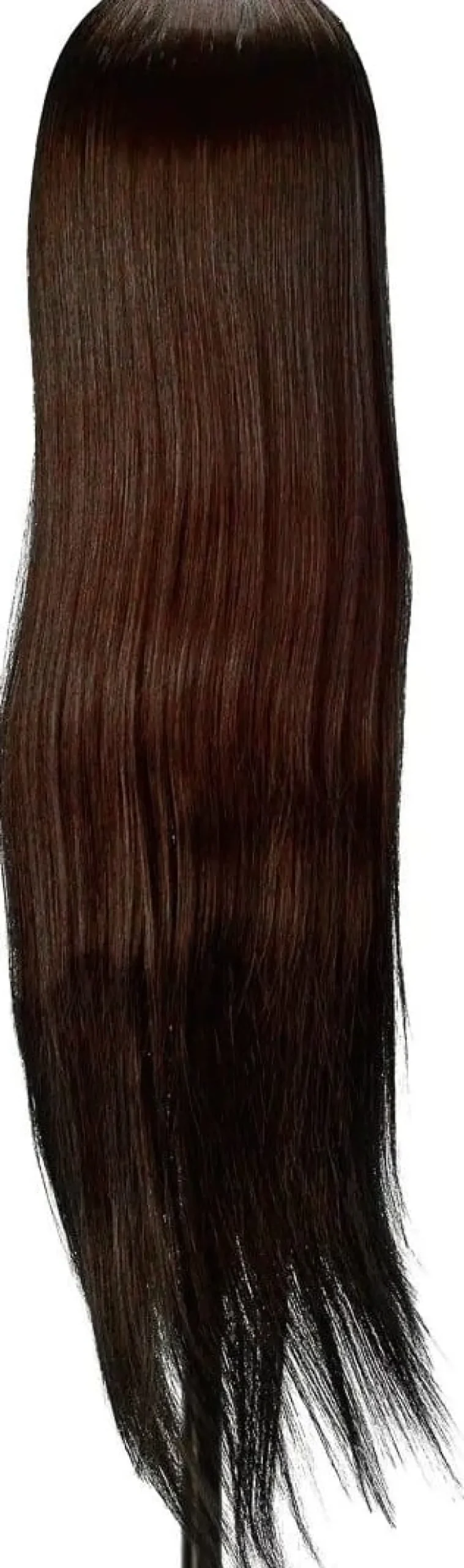 Gabbiano Hairdressing Training Head Synthetic Brown Length 55 cm