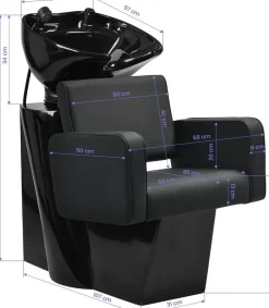 Gabbiano Hairdressing Wash Unit Bilbao - Black