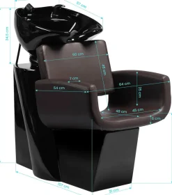 Gabbiano Hairdressing Wash Unit Mataro - Brown