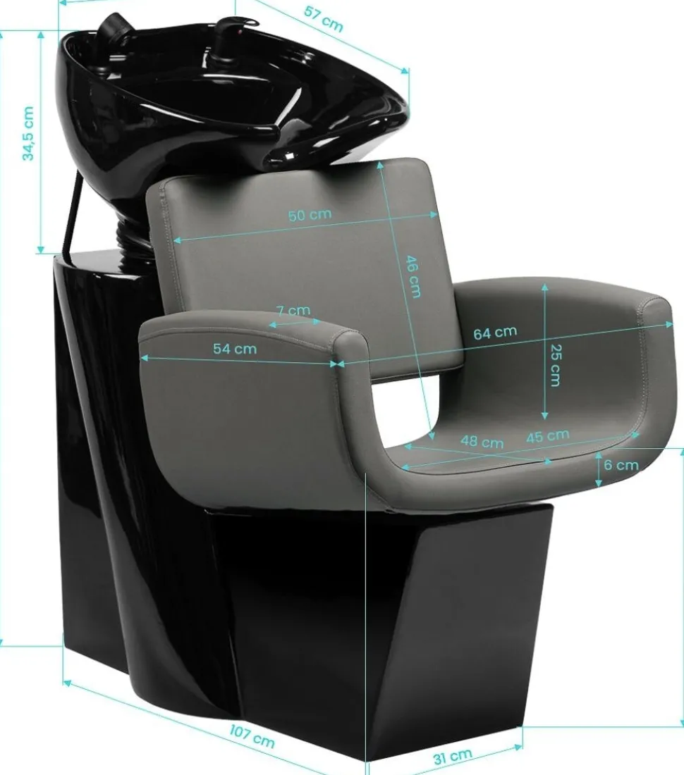 Gabbiano Hairdressing Wash Unit Mataro - Grey