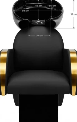 Gabbiano Hairdressing Wash Unit Malaga Gold And Black