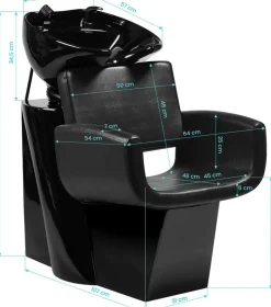Gabbiano Hairdressing Wash Unit Mataro - Black