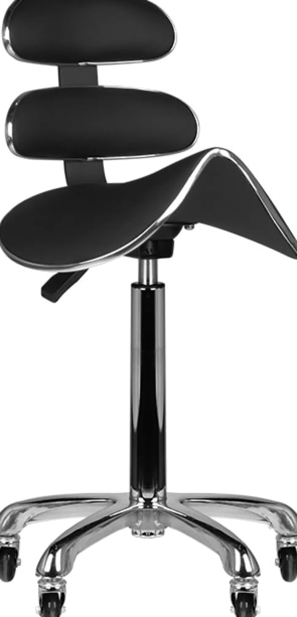 Gabbiano Roll Speed Black High Cosmetic Stool