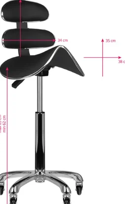 Gabbiano Roll Speed Black High Cosmetic Stool