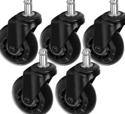 Gabbiano Roll Speed Stool Wheel black Press-On Set Of 5 Pcs Black