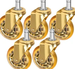 Gabbiano Roll Speed Stool Wheel black Press-On Set Of 5 Pcs Gold