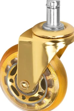 Gabbiano Roll Speed Stool Wheel black Press-On Set Of 5 Pcs Gold