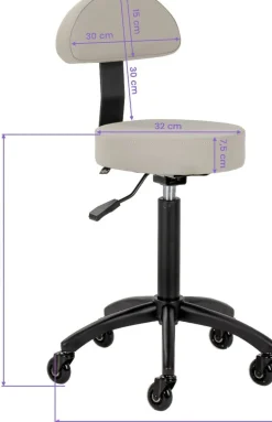 Gabbiano Stool Grey Beige D026