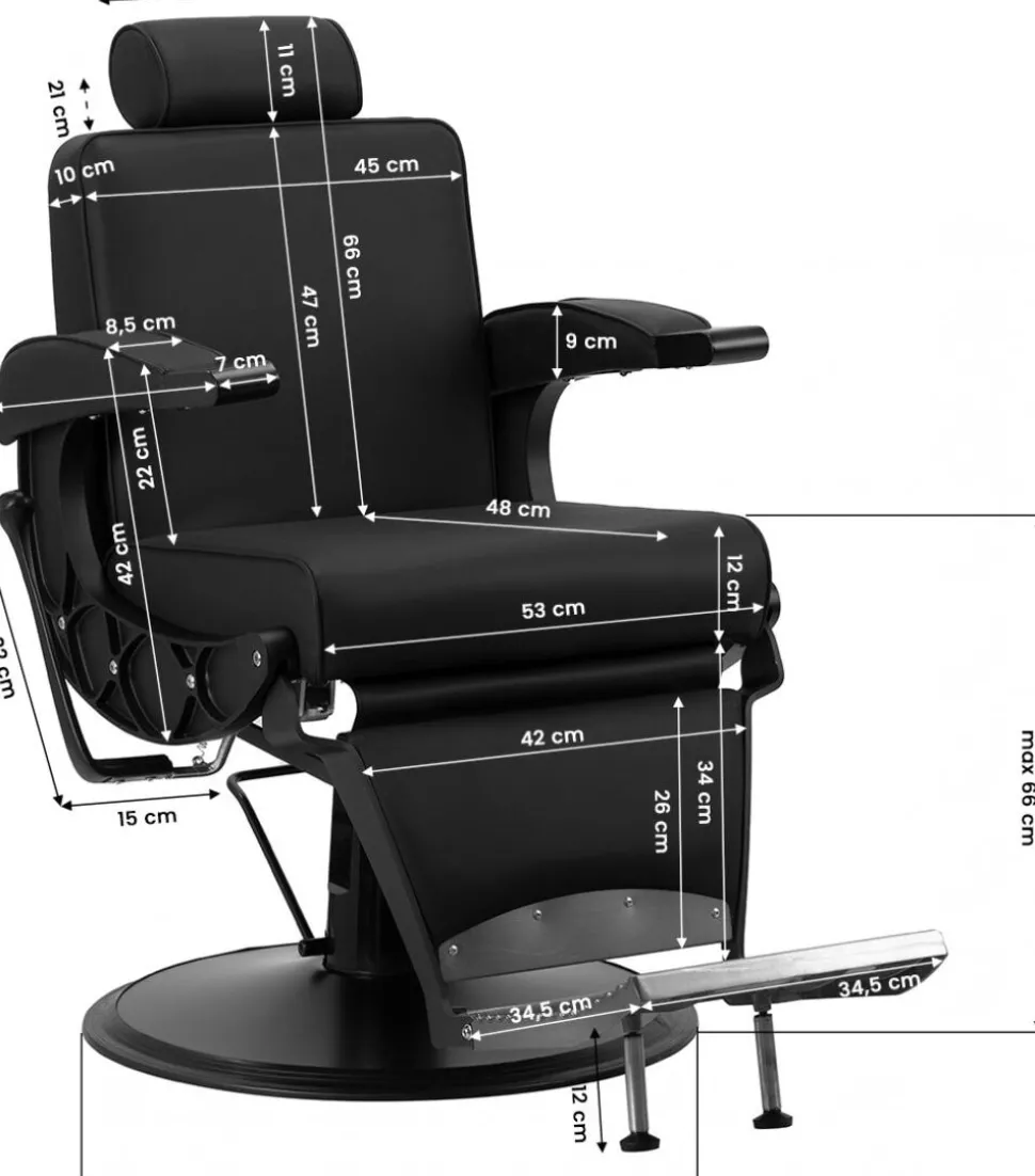 Gabianno Barber Chair Continental Black