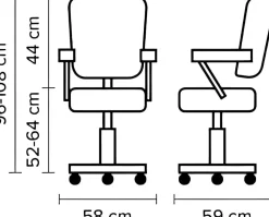 Hairway Styling Chair "Augusta" With Wheels Black