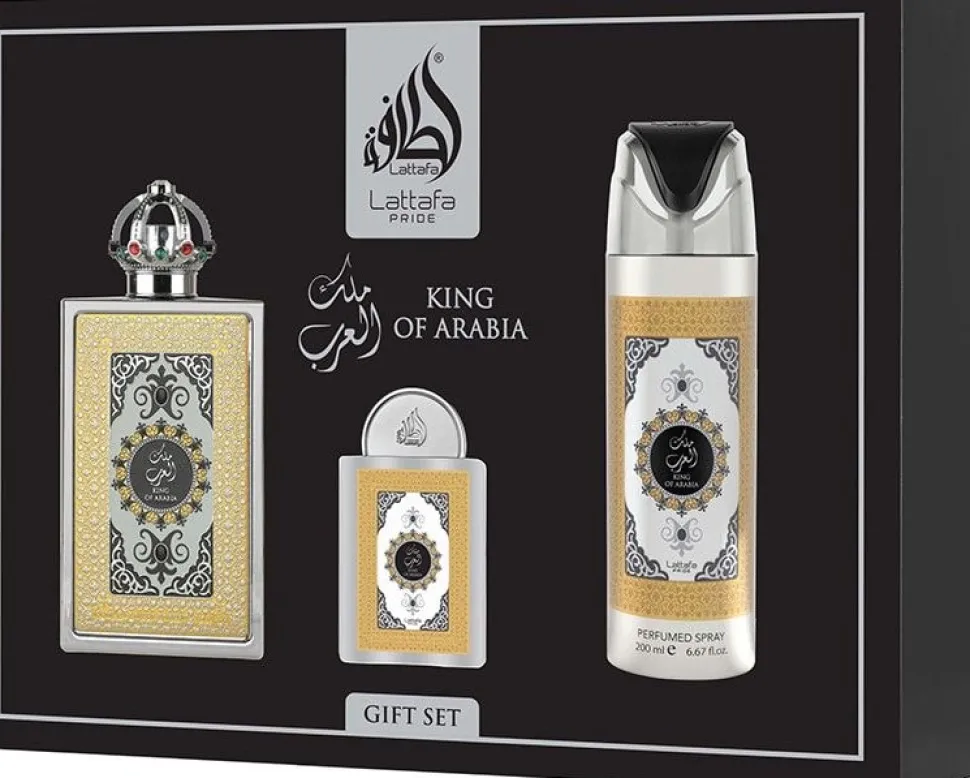Lattafa Pride King Of Arabia 100 ml EDP + 20 ml EDP + 200 ml Deodorant
