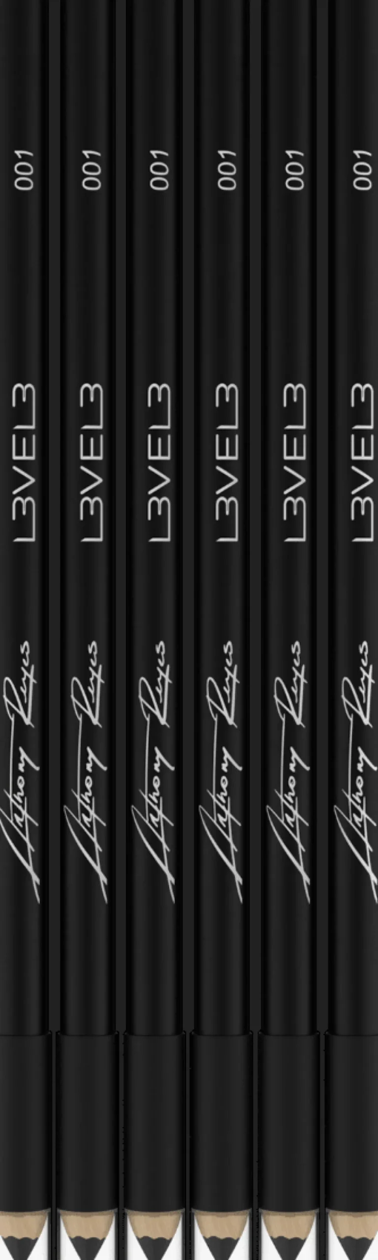 L3VEL3 - Black Color Liner Pencils - 6 pcs
