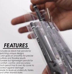 L3VEL3 - Black Color Liner Pencils - 6 pcs