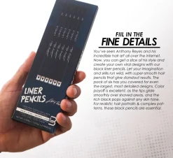 L3VEL3 - Black Color Liner Pencils - 6 pcs