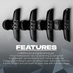 L3VEL3 - Hair Claw Clips 4 Pack